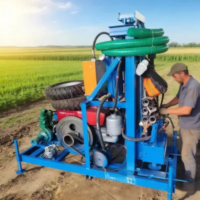 Dengxinfeng 25 HP 100m-150m Steel Crawler Mounted Diesel Hydraulic Motor Water Well Drilling Rig Easy to Operate 1 Year Warranty
