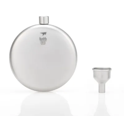 Portable Outdoor Travel Titanium Pocket Round Hip Flask With Funnel Whiskey Drink Alcohol Flasks 5oz Liquor Wine Jug Flagon