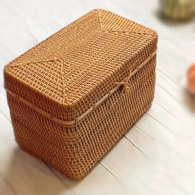 Large Woven Rattan Box for Home Storage From Vietnam