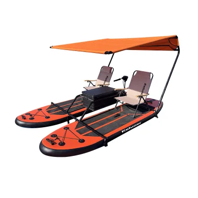 Catamaran Paddleboard Electric Powered Inflatable Double SUP Catamaran for Lakes and Oceans