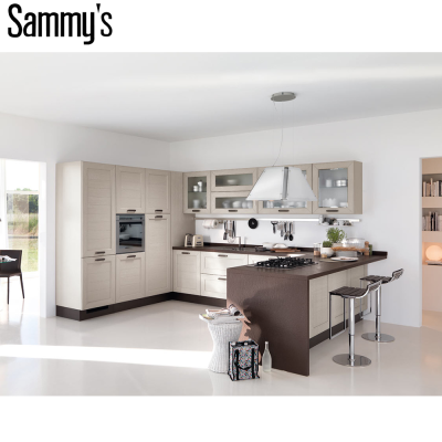 Indian Style Contrast Colour Modular Interior Design a Kitchen for Home