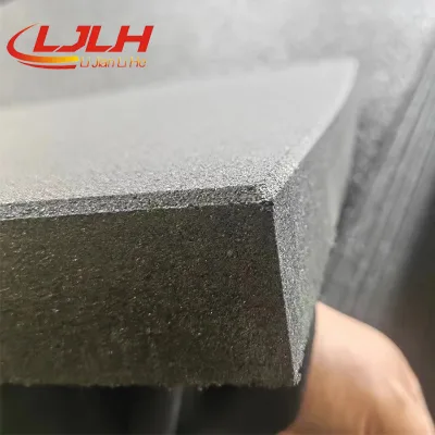 Stock Solid Black 1m X 1m Durable Rubber Gym Flooring Tiles for Crossfit Fitness-Customizable Size