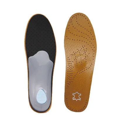 Latex Sponge Shock Absorbing Heel Pad Flat Foot Correction Leather Insole Plantar Fasciitis Relief Rubber Leather Arch Support