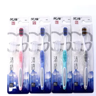 Custom Profiled Hole Adult Soft Toothbrush with Sprial Bristles