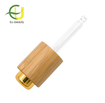 ECO-Friendly High Quality 20/410 Bamboo Material Press Button Dropper for Essential Oil Bottle