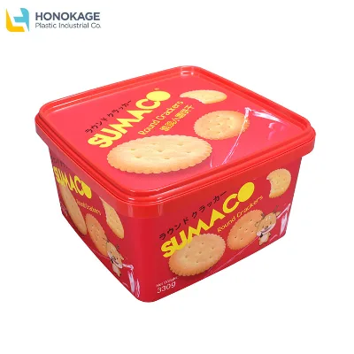 3.1L Custom Plastic Crackers Container Plastic Biscuit Packaging Boxes Brc Certificated Plastic Container Factory