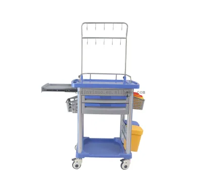 China Factory Wholesale Hospital Medical Equipment Pusher Lock Device Safer ABS Plastic Hospital Mobile Infusion Trolley