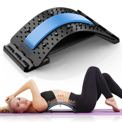 Chiropractic Massage Lumbar Traction Device Back Stretcher for Lower Back Pain Relief With This Adjustable Stretching Device