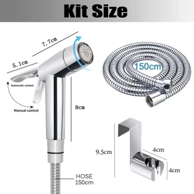 Handheld Bidet Sprayer Toilet Bathroom with Spring Hose Wall Bracket Set Floor Cleaning Cloth Diaper for Bathroom Hygiene