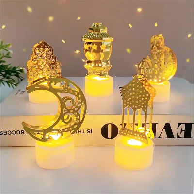 LED Muslim Light Eid Mubarak Ramadan Candle Night Light Tealight Home Islamic Muslim Party Festival Decorations