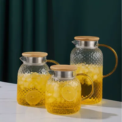 Top Seller 1800ml High Quality High Borosilicate Glass Pitcher and Hammer Shaped Glass Kettle