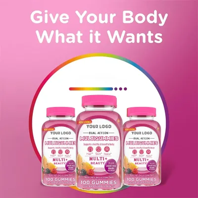 Natural Vitamin Gummies for Adults 2500mcg Biotin Protects Hair/Nail/Skin Health Enhances Immunity 60 Gummies Per Bottle