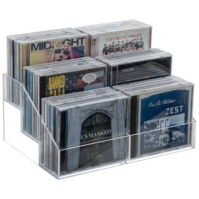 Stepped PMMA CD Disc Storage Rack-Modern Eco-friendly Recyclable Design