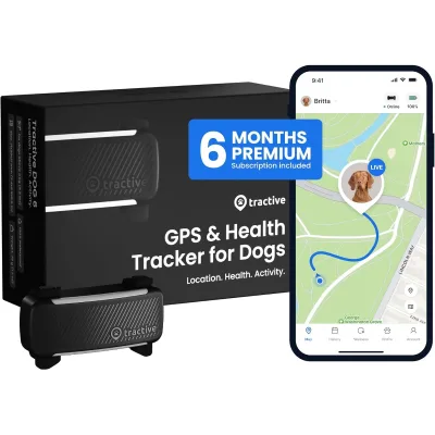 Tractive GPS Dog Tracker 1Year Battery Real-Time Tracking Pet Monitoring