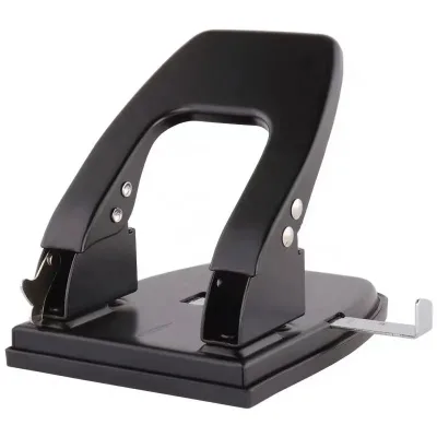 Office Stationery Put logo Metal Punch High Quality and Best Price Blue/Black Hole Punch 30-Sheet for Books