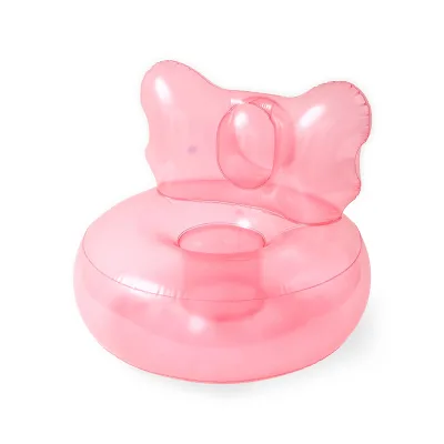 Pink Inflatable Bow Chair Thickened PVC Butterfly Shaped Blow up Single Sofa Furniture for Kids Children Home Outdoor Camping