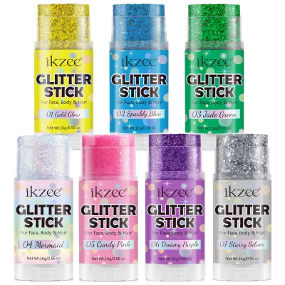 OEM Private Label 7 Colors Brightening Hair Eyeshadow Face Body Glitter Cosmetic Makeup Glitter Stick