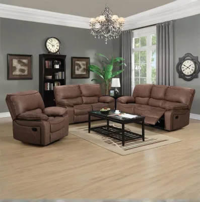 Wholesale Modular Cooling Manual Recliner Sofa Set 3+2+1 Three Seat Reclining Motion Couch Heavy Duty Steel Mechanism Living