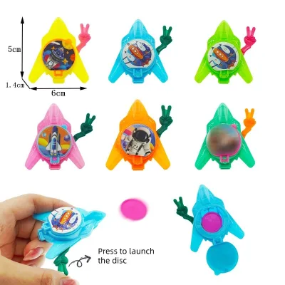 Wholesale Rocket Flying Disc Launcher Toy Space Party Favors Toys Bulk Victory Side Press Trigger Ejector Novelty Toys for Kids