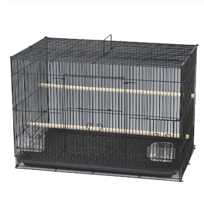 Wrought Iron Bird Breeding Cage with Snap Button Closure and Plastic Tray Eco-Friendly Durable Easy Knock-Down Design