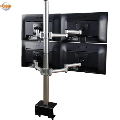 4 Monitors Height Adjustable and Arm Adjust for Monitor Stand Space Organizer Holder Bracket