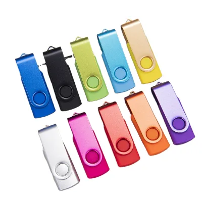 Rotating Metal USB 2.0 3.0 Flash Drive 128MB-4GB High-Speed Custom Engraved Logo Promotional Advertising Gifts