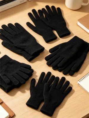 Stretchy Warm Merino Wool Knit Liner Gloves Ski Bike Jogging Heat Retain Hand Liners Accept Factory Custom Design