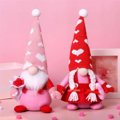 Valentine Faceless Dolls Love Couple Ornaments Wedding Centerpiece Table Decoration Gift for Home Party Supplies