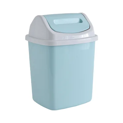 Narrow Rectangular Bathroom Trash Can with Swing Lid PP Plastic Standing Structure for Living Room and Toilet Use
