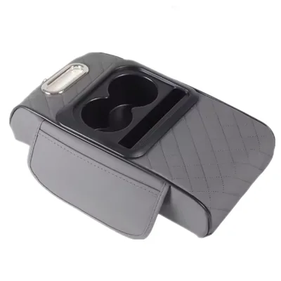 Armrest Console Cushion Arm Rest Padding Protective Case with Cup Holders Tissue Box Car Decor Accessories
