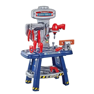 Children Pretend Play Construction Workbench Kids Tool Set With Electric Toy Drill