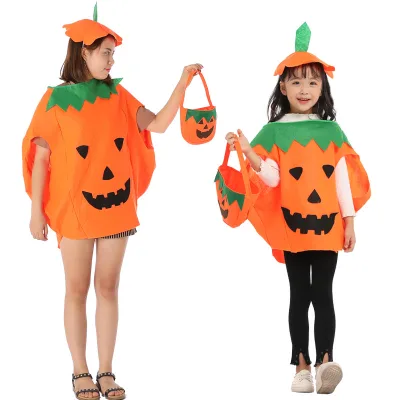 Halloween Kids Pumpkin Cape Costume Girls and Boys Cute Halloween Pumpkin Cloak Hooded Witch Wizard Vampire Cape With Hat