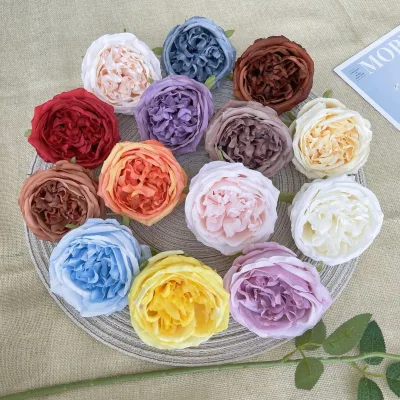 A-647 Wholesale David Austin Roses Simulated Flower Head Silk Single Austin Rose Flower Heads