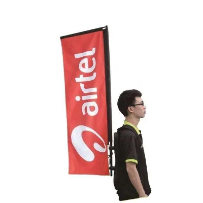 Custom Image New Style Promotion Walking Around Leaflet Distribution Backpack Feather Flag
