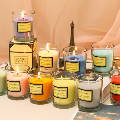 Aromatherapy Sleep-Enhancing Candle Relaxing Floral Scent Decorative Glass Cup Aromatherapy Candle for Home Ambiance