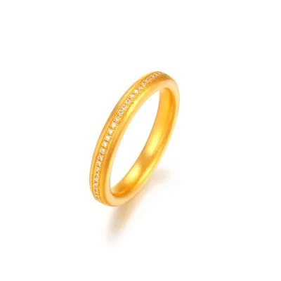 Classic Ancient Fashion Gold and Silver Plated Fine Rings Plain Circle Diamond Design with Ring Mold Manufacturing Process
