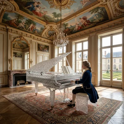 Factory Wholesale Butterfly Design Crystal Piano Set for European Style Royal Villa Salon
