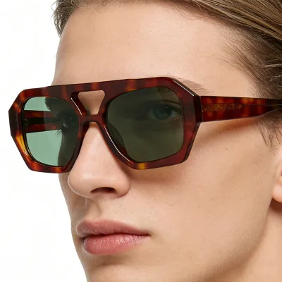 Benyi Top Selling Trendy Double Bridge Acetate Full Rim Square Durable Sunglasses Luxury Polarized UV400 Unisex Custom Logo