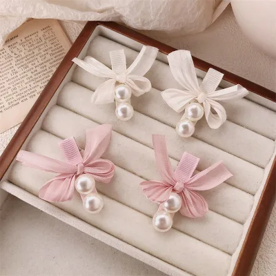 Bow Hair Clip Sweet and Cute Girl-style Side-side Broken Hair Clip Bangs Clip Cream Sweet Girl Style Hair Clip Headdress