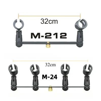 Dual Microphone Stand for Stereo Recording Flat-shoulder Microphone Holder Choir Recording Free Microphone Clip