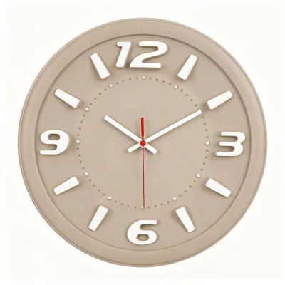 Bulk Purchase Custom Brand Quiet Quartz Wall Clocks Modern Embossed Numbers Round Plastic Hanging Timepiece Promotional Gift