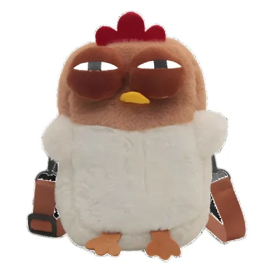 Custom Gugu Chicken Crossbody Plush Bag Soft Stuffed Doll Cute Cartoon Chicken Bag for Children Gift and Daily Use