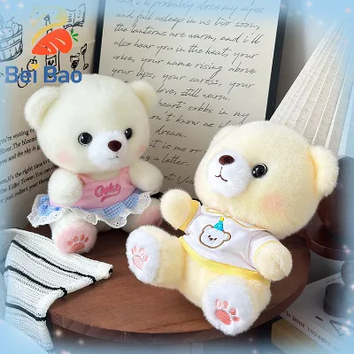 Plushie Manufacturer Hot Sale Premium 20cm Teddy Bear Plush Toy High Density Soft Stuffed Bear in Stock for Claw Machine Prize