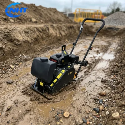 Portable Gasoline Plate Compactor HT100 48Hz Vibration Frequency Concrete Asphalt Compaction Machine