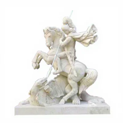 Modern Marble Hand Carved Polished Lifelike Paladin Statue