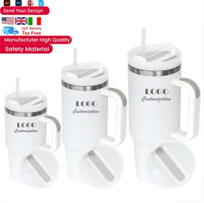 40oz Stainless Steel Cup Tumbler with Lid and Straw Insulated Hle for Coffee Beverages