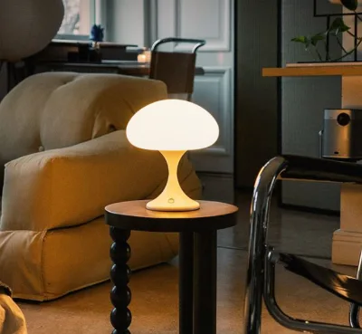 Minimalist Jellyfish-Inspired Rechargeable Table Lamp Bedroom Nightlight Living Room Decor Long Battery Life