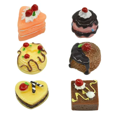 Hotselling Cake Dessert Resin Flatback Cabochon for Doll House Miniature Food Charms DIY Hairpin Phone Case Decoration