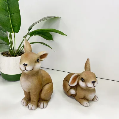 Easter Bunny Decorations Funny Garden Animals Statues Rabbit Figurines Outdoor Decor