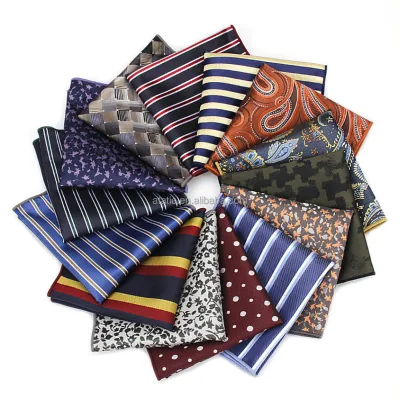 Men Suits Polyester Designer Pocket Square Woven Printing Pocket Square Hankies Business Casual Pockets
